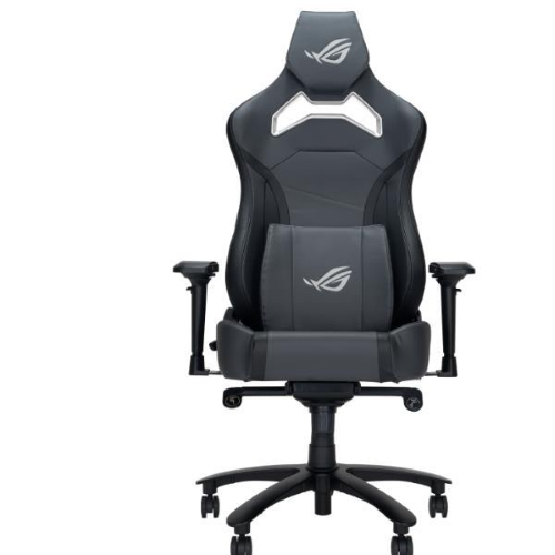 ASUS ROG Chariot X Ã¨ una <b>sedia gaming</b> grigia di alta qualitÃ  con braccioli 4D. Offre <b>comfort ergonomico</b> grazie al design regolabile e all'imbottitura ad alta densitÃ  per lunghe sessioni di gioco.